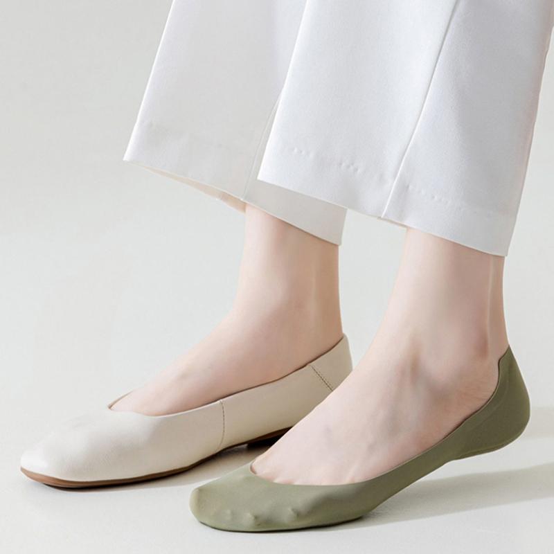 Женские носки-лодочки Ice Silk с утолщенной подошвой из губки, ударопрочные, нескользящие, силиконовые, удобные, невидимые носки