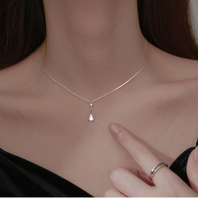 Ожерелье-капля с бриллиантом Flash, женское нежное простое темпераментное ожерелье с холодным ветром и ключицей