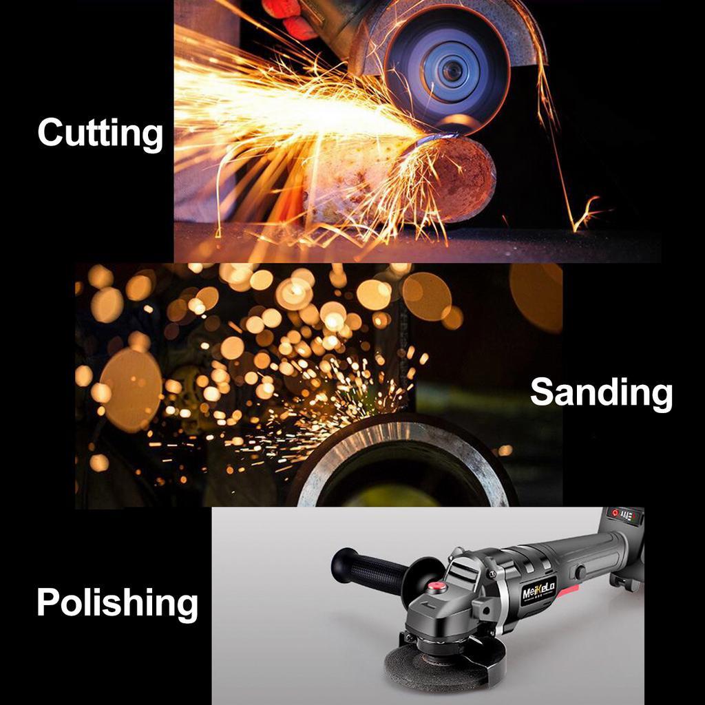Angle Grinder Grinding Machine Electric Grinding Machine 18V 68000MAH Grinding Cutting Grinding Metal Power Tool 1/2xBattery