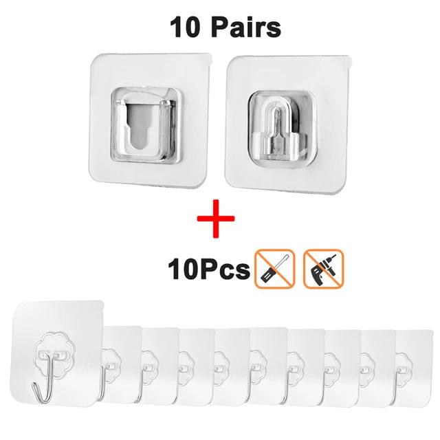 Новые 1/5/10/15 пар двухсторонних самоклеящихся настенных крючков, настенная вешалка, прозрачный присоска, крючок на присоске, двухсторонний, многоцелевой