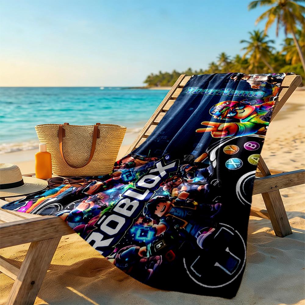 Roblox Customize Your Name Beach Towel Quick-Dry Soft Microfiber Suitable for Sports Travel Swimming Yoga Bathroom Beach And Pool