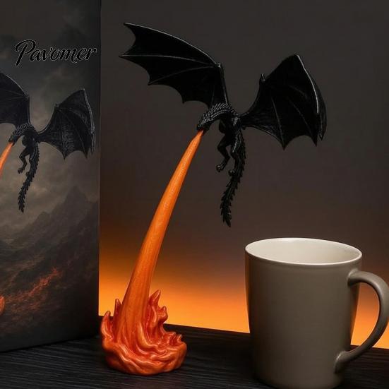 Витрина Украшения Дракон Пламя Уголок для Книг Декор, 3D Печатная Фигурка Огнедышащего Дракона, Светящийся в Темноте Прочный Держатель Украшение, Фэнтези