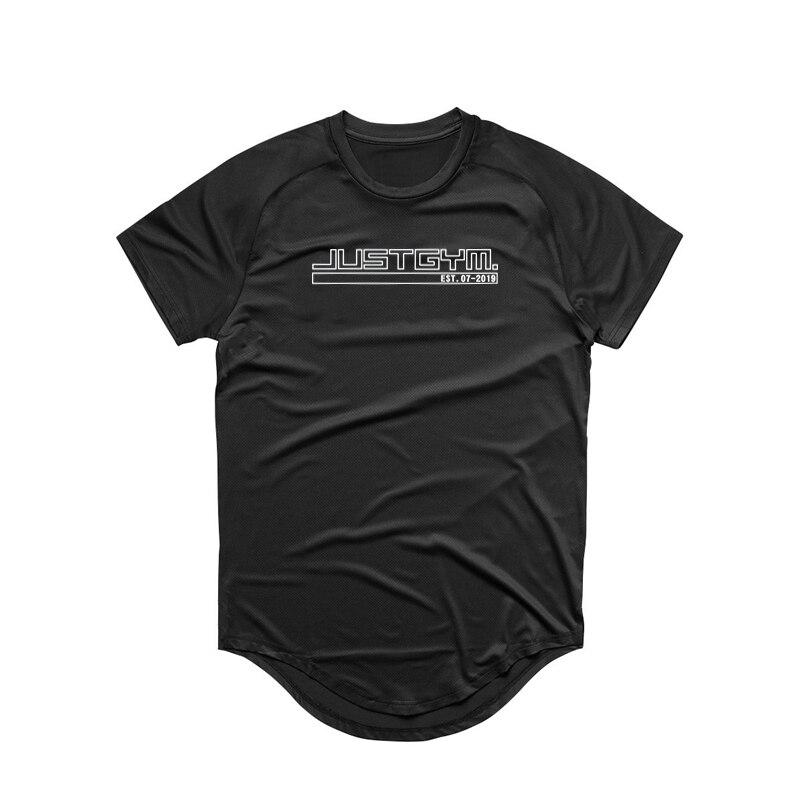 Muscleguys Летняя мужская фитнес-дышащая влагоотводящая футболка Высококачественная уличная одежда Повседневная с коротким рукавом