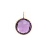 Amethyst Stone Pendant - 18K Yellow Gold Round Checker Cut Stone Gold Pendant