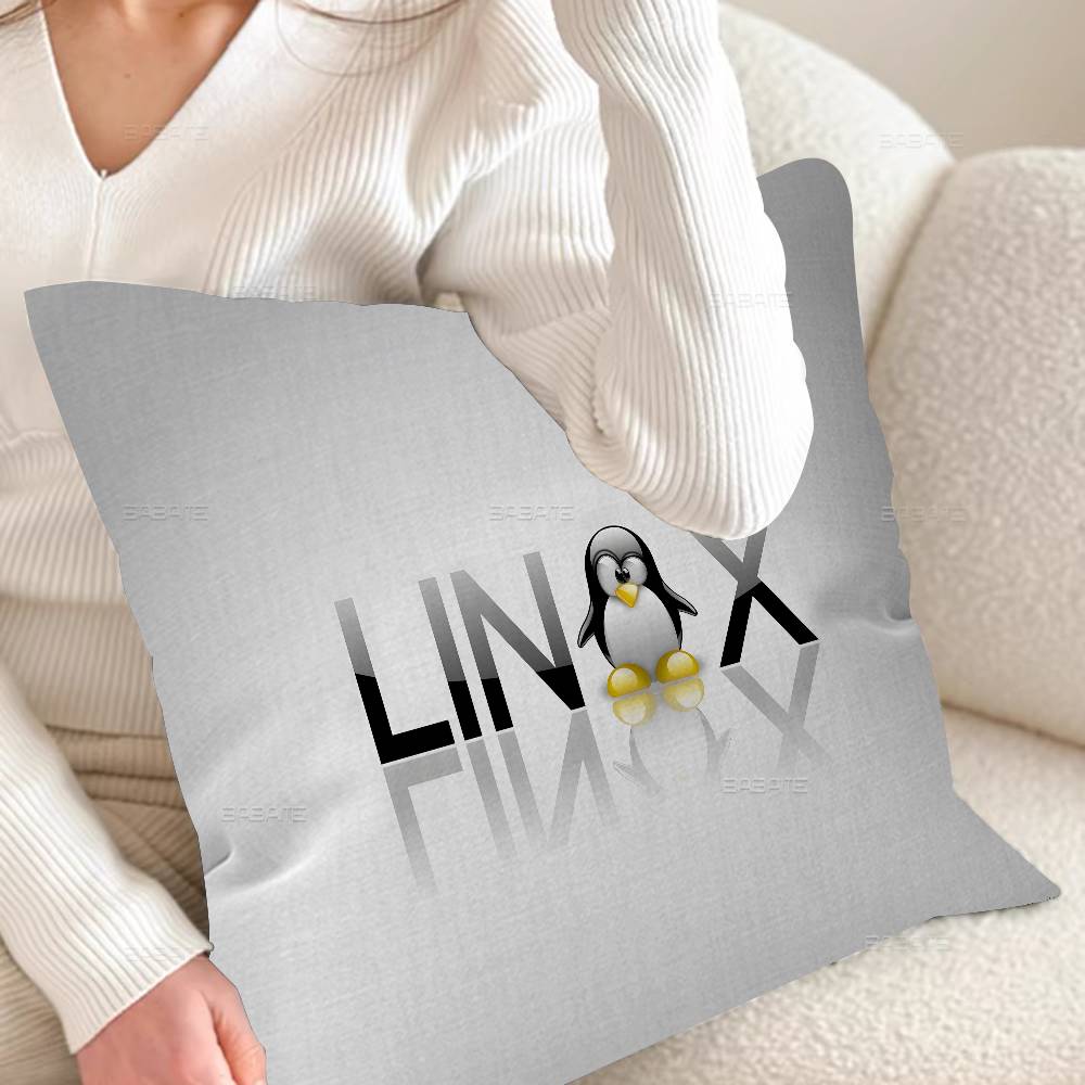 Операционная система Linux Пингвин Такс Аниме Наволочка Чехол на Подушку для Дивана Декор Комнаты Подарок для Детей