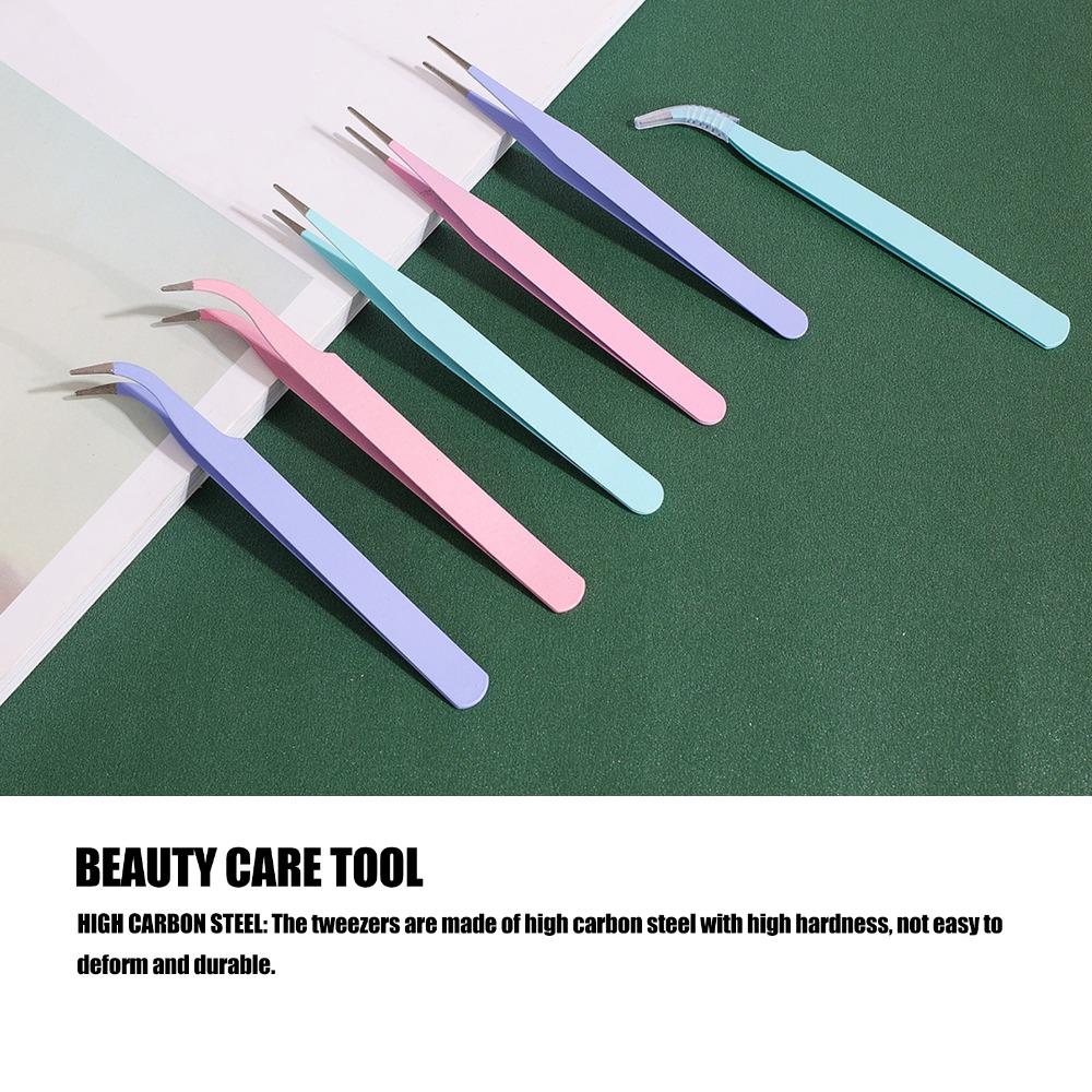 8pcs Protective Cover Tape Tweezer Thickened Handle Precision Tweezers Set Lash Extensions
