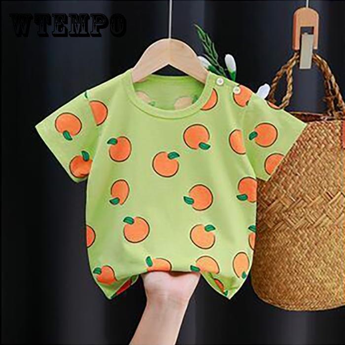 Summer Kids Cute Printing T Shirts Short Sleeve Tops Korean Style O-neck Loose T Shirts for Children Girls and Boys