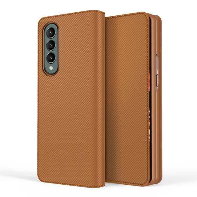 Роскошный кожаный чехол для телефона Samsung Galaxy Z Fold 4 3 2, чехол с слотом для карт и подставкой, задний чехол можно разделить