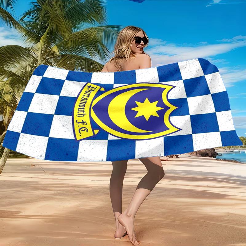 Ports Fc Crest Printed Microfiber Beach Towel, Soft And Absorbent, Quick-Dry, Ideal for Summer Travel, Beach Essential, Swimming Pool