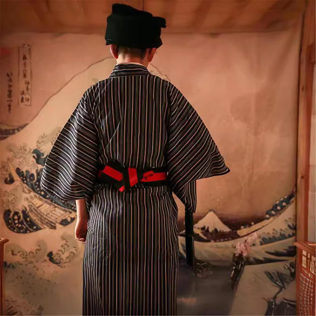 Комплект юката с поясом, легко одевается, комплект юката, летняя одежда, фестиваль фейерверков, юката, классная простая японская одежда, один размер [LanBuff]