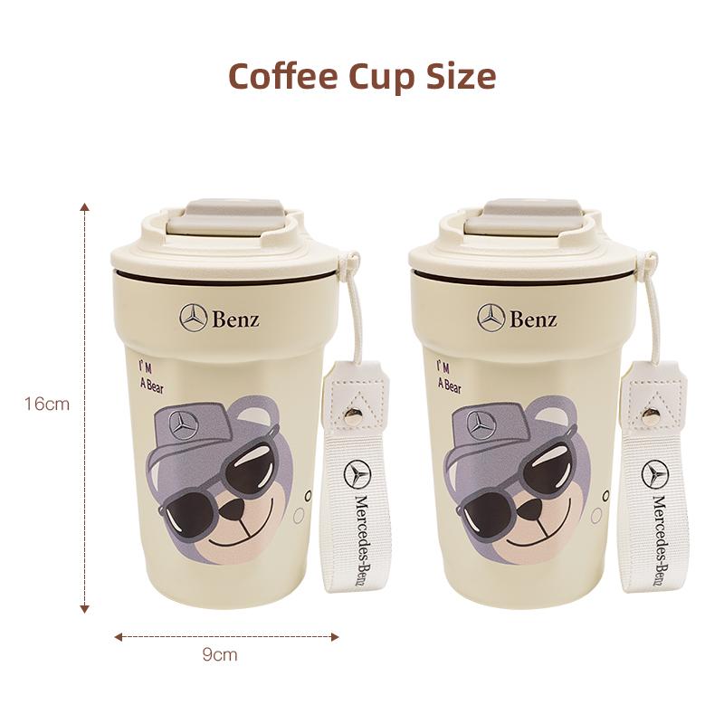 GLC GLB Car Tumbler Vacuum Flask Coffee Mug Portable Thermal Cup For Mercedes Benz AMG W204 W205 W203 W211 W212 W213 W201 W210