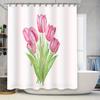 Цветочная шторка для душа с узором из ботанических тюльпанов, водонепроницаемая, моющаяся, для ванной комнаты, в современном стиле кантри, для дома