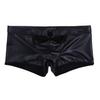 Mens Sexy Soft Leather Short Pants For Sex Latex Sheath Underwear Sexy Bottom Male Patent Leather Fetish Boxer Hot Pants Sexi