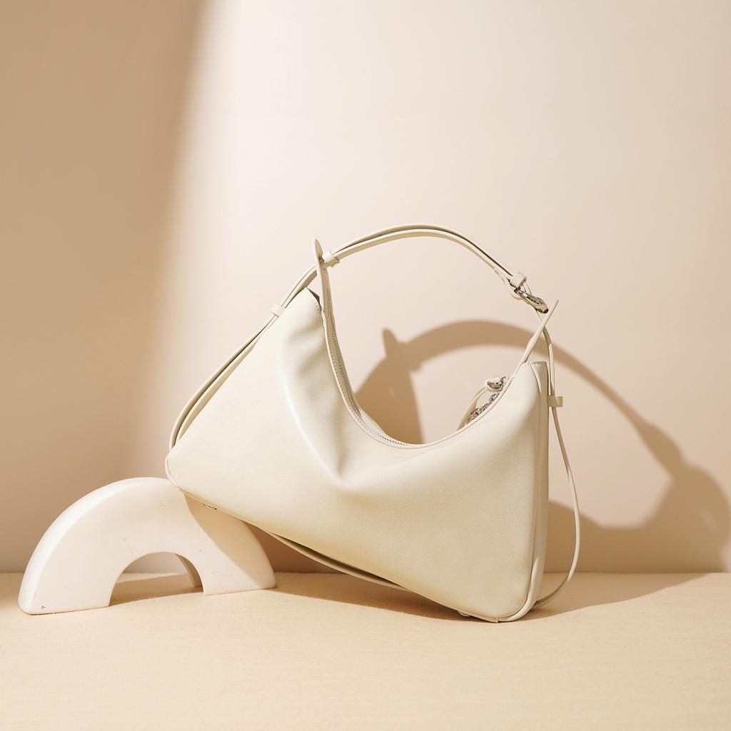 Leather Underarm Bag New Women's Bag Niche Messenger Bag Cowhide Crescent Fashion Shoulder Bag