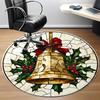 1pc Christmas Bell Office Round Area Rug, Indoor Mat Suitable ForOffice, Under Office Chairs Bedroom Living Room Home Decor, Room Deco D167