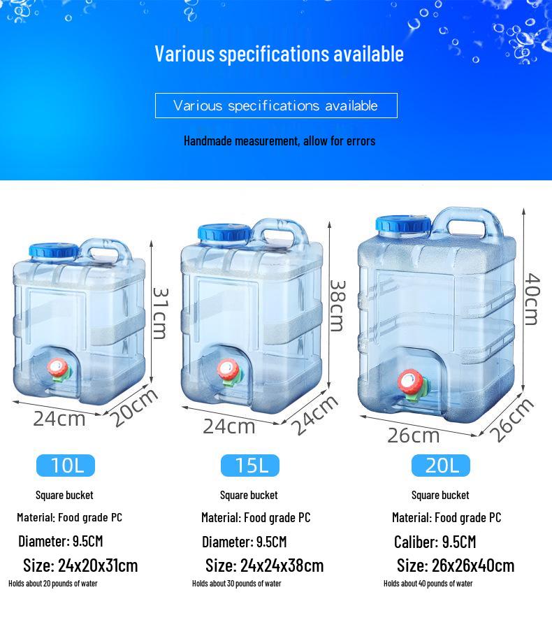 10 л Пищевое качество Ведро для воды для улицы с краном для кемпинга и использования в автомобиле