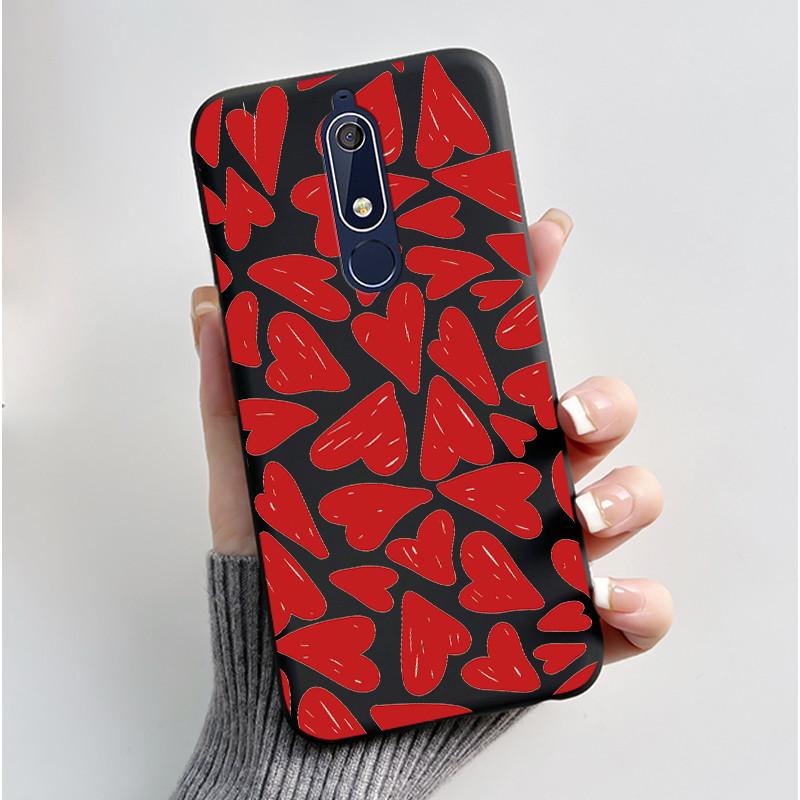 Чехол Для Nokia 5.1 6.1 Эстетичный Роскошный Милый Крутой Мальчики Девочки Мягкий силикон Чехол для телефона Задняя крышка Черный Матовый Защитный чехол
