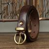 Ретро корейский стиль модный универсальный ремень женский ремень из натуральной кожи пряжка-пин чистая воловья кожа джинсовый ремень
