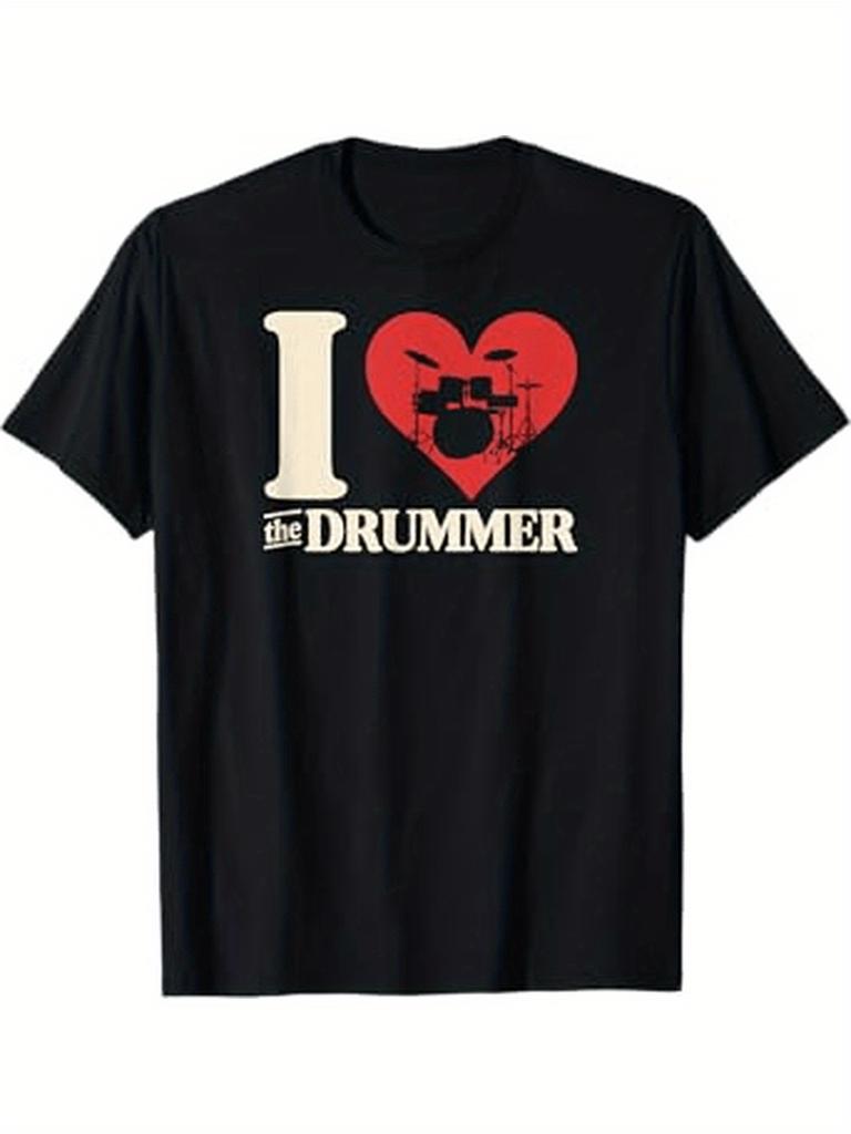 Dad Set Essentials I Love Drummer Heart Drum Couple Girlfriend Boyfriend T-Shirt