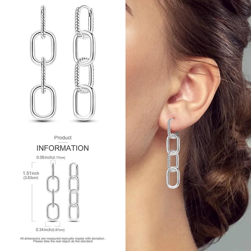 2024 New Earring for Women 925 Silver Sparkling Star Butterfly Heart Tassels Feather Hoop Earrings Engagement Wedding Jewelry