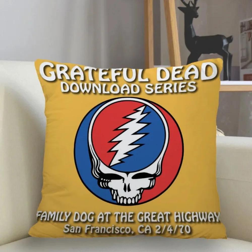 Наволочка Grateful Dead для домашнего декора 45x45 см, на молнии, квадратная, для декоративной подушки