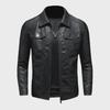 Мужская облегающая кожаная куртка для мотоциклистов в корейском стиле 2024 года — плюс бархат, утолщенная, для весны, осени и зимы