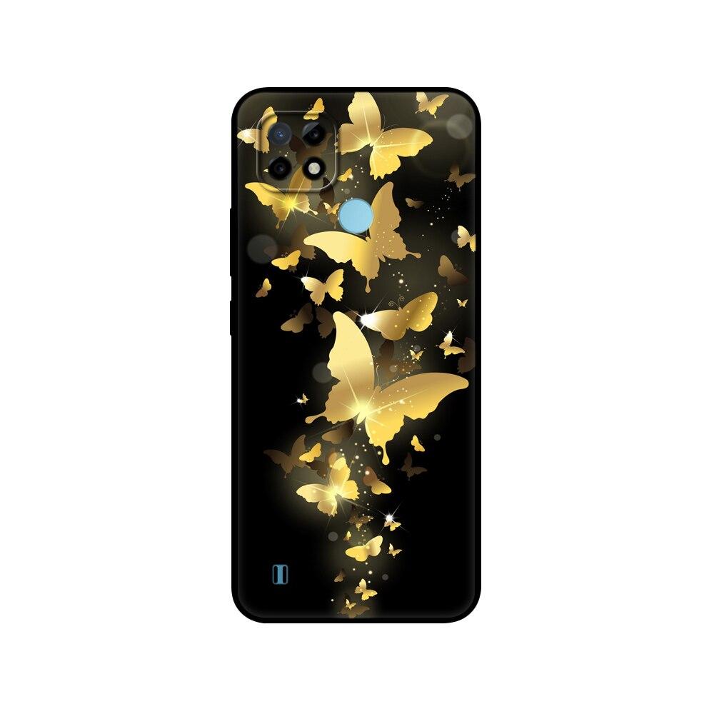 Силиконовый чехол для Realme C21 для OPPO RealmeC21 C 21, чехлы для телефонов 6,5 дюйма; Funda RMX3201 Bumper Capa Etui Мягкий черный чехол из ТПУ