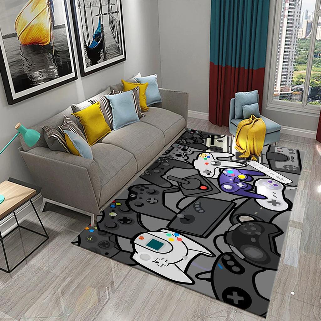 Игровой контроллер в стиле аниме, детский игровой ковер, детский игровой напольный коврик, декоративный ковер с 3D рисунком для гостиной