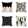 45X45CM Luxury Gold Black Pattern Decorative Irregular Geometric Pillowcase Marble Stripe Design Wedding Bedding Home Decor