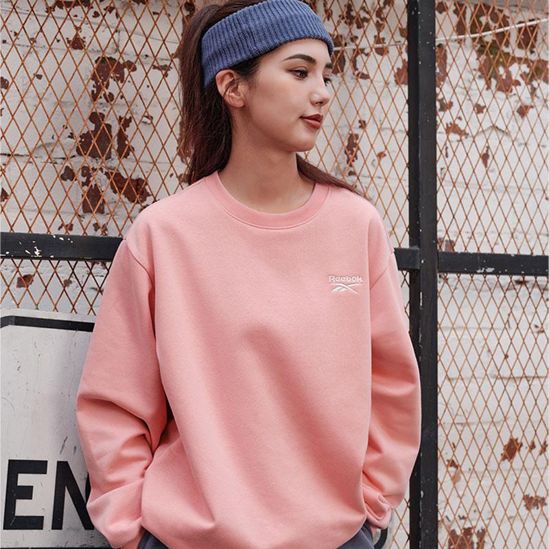Reebok Толстовки Унисекс Розовые С круглым вырезом Умеренно Обычный 23RMF303UGF1