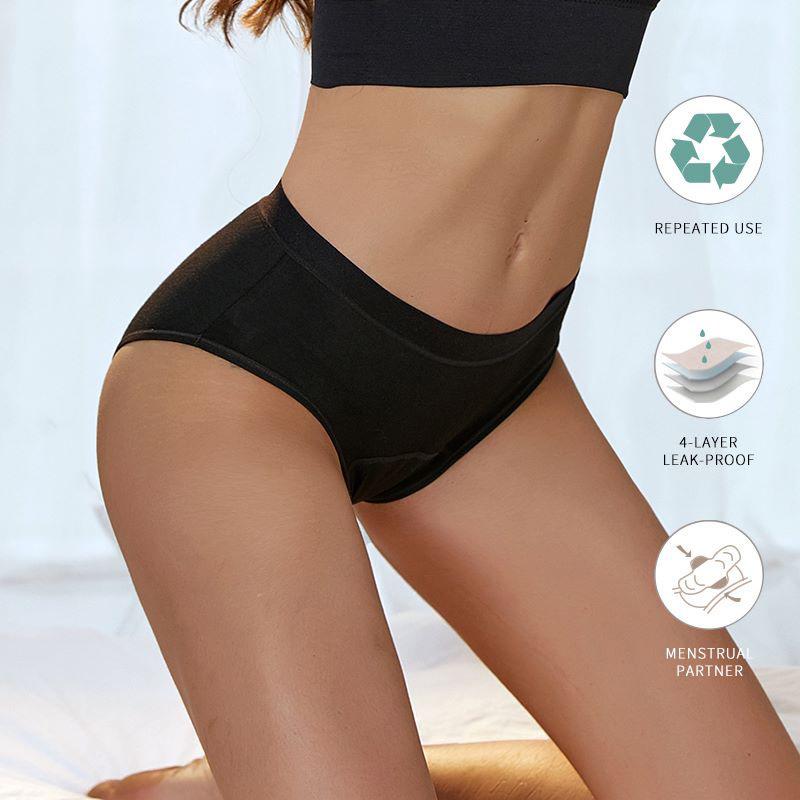 Трусы средней талии Большие размеры Женское менструальное дышащее нижнее белье Физиологическое нижнее белье Трусики