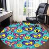 1pc Butterfly FlowersChair Carpet for Office, Indoor Non-Slip Washable Polyester Fiber Carpet, Mat For Office, Machine Washable