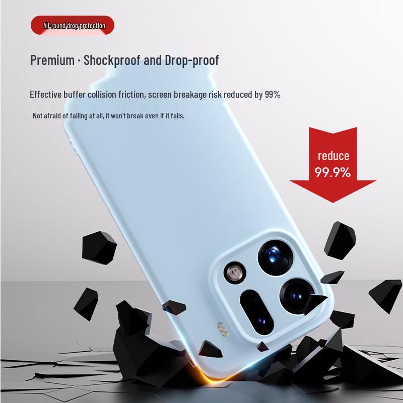 Премиальный жидкий силиконовый чехол для телефона OPPO Find X9/X9 Pro