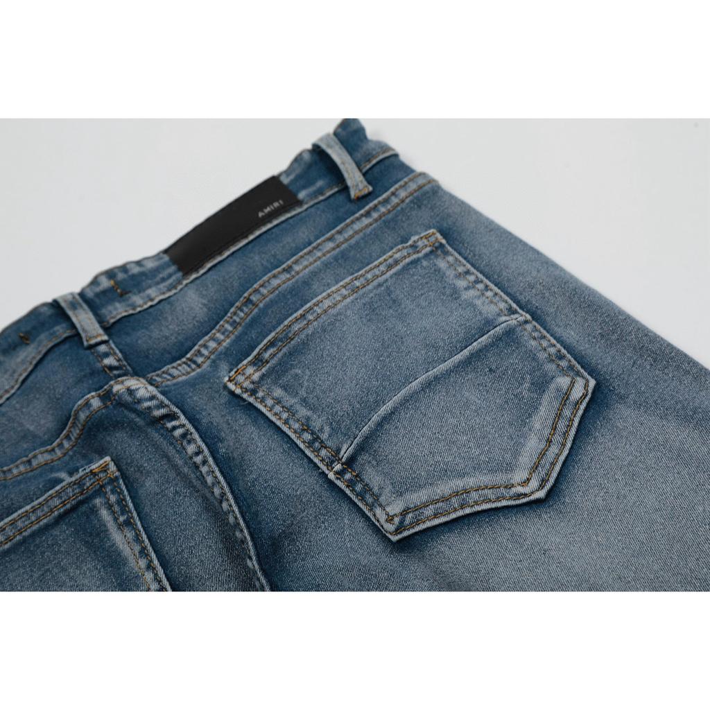 M45 Мужские и женские модные джинсы в американском стиле с тканевыми нашивками, дырками, вышивкой, повседневные и модные брюки для улицы