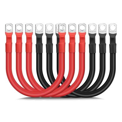 6 шт. аккумуляторных кабелей 4 AWG, набор морских аккумуляторных инверторных кабелей 30 см, с лужеными медными наконечниками 3/8 дюйма, для автомобильной, солнечной, RV техники