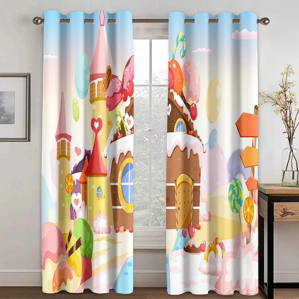 Модный десерт мороженое леденец пончик высокая затемняющая штора для девочек спальня гостиная отель студия окно 2панельный солнцезащитный козырек