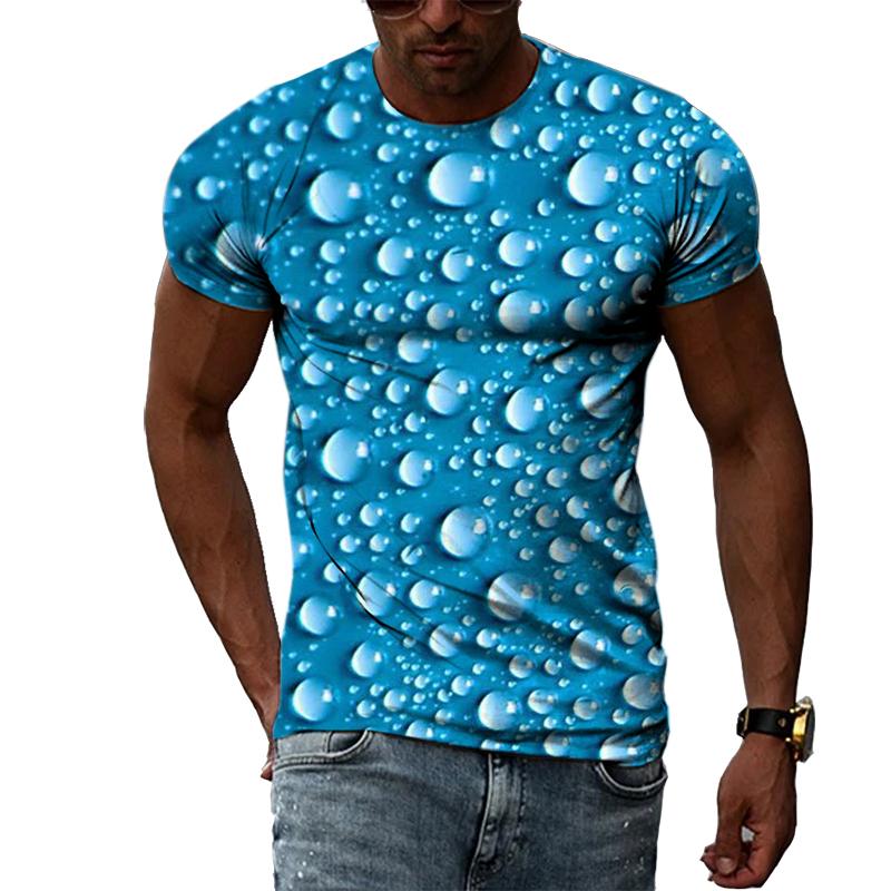 Модные футболки с графическим принтом «Капли воды» для мужчин, летние повседневные футболки с интересным принтом, хип-хоп, тренд Харадзюку, крутая блузка 5893