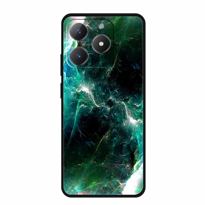 Чехол для телефона Realme Narzo N61 N 61 Coque Цветы Черный Силиконовый Мягкая Задняя Крышка Для Realme Note 60 Чехол Note60 Funda Сумки Capa