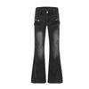 2026 Retro Straight Fit Denim Jeans Men - Waterwashed Distressed Slim Tapered Pants With Deconstructed Pockets