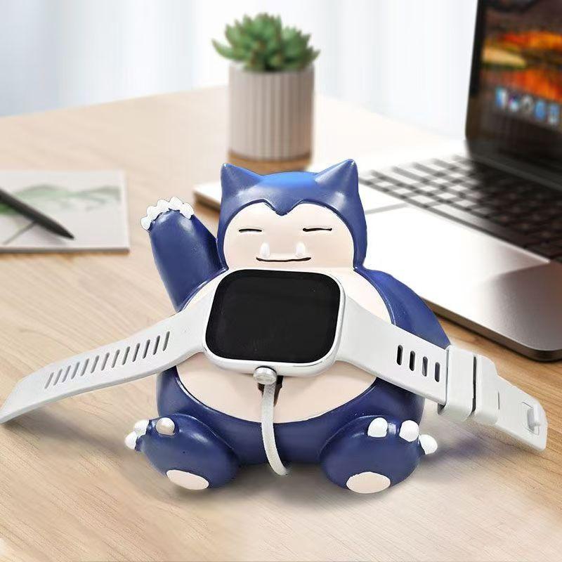 Anime Figure Snorlax Cute Model Doll Watch Bracket Desktop Decoration Action Figurine Statue Children Birthday Gift