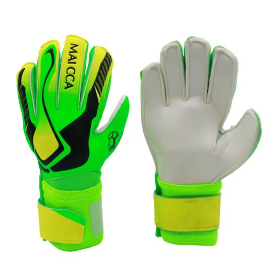 1 пара вратарских перчаток Утолщенные износостойкие противоскользящие прочные захваты на ладонях Пять пальцев Цветовое соответствие Двойные слои Защита запястий Футбол