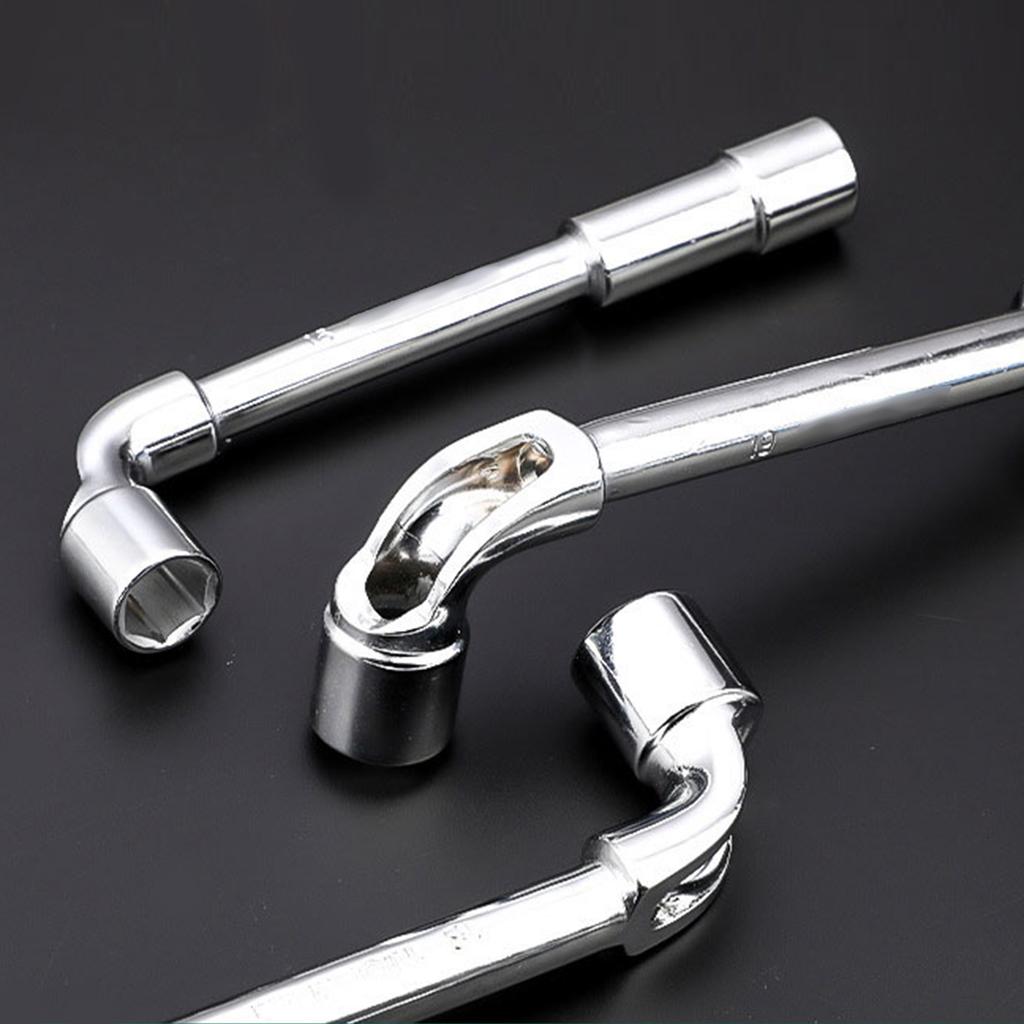 L Shaped Angled Hex Socket Wrench Steel Double Ended Elbow Tubular Socket Spanner for Mechanic Repair Tool 6/8/10/12mm
