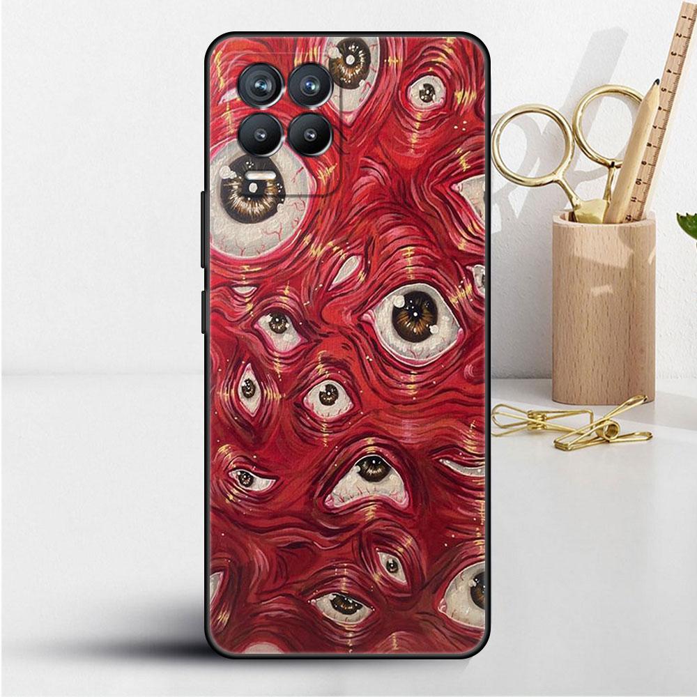 Чехол для Realme 8 C21y GT Neo 2 3 8i C21 7 C11 6 C12 C35 C3 GT 9 Pro C12 Master Funda Phone Cover Scary Face Eyes Smiley