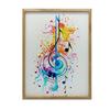 Colorful Treble Clef Colorful Treble Clef, 70X100 Cm, Light Oak Wooden Frame, Matte Paper 230 Gsm