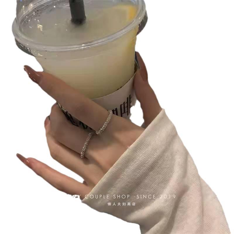 Простое кольцо, женское элитное чувство, блестящая легкая роскошь, нишевый дизайн, изысканный темперамент, сверкающее кольцо, регулируемое