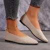 New Women Pointed Toe Flat Shoes Solid Color Knitted Slip On Shoes Casual Breathable Ballet Flats Women Flat Shoes Loafers Women