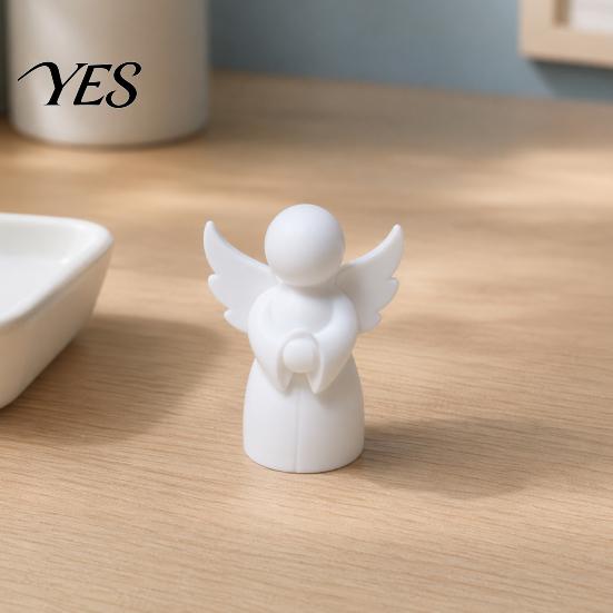 Настольное ангельское украшение, 3D-печатная фигурка, Маленькая белая статуэтка-хранитель, Фигурка для домашнего декора, Исцеляющее крылатое, для полки, Мини-статуэтка