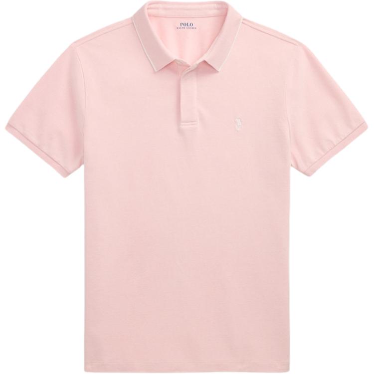 Polo Ralph Lauren Мужская рубашка поло Custom Slim Fit однотонная с вышивкой маленького пони, цвет садово-розовый MNPOKNI1N823380-650