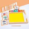 1 Set Kids Sand Tray Toy with Cards Pen Wooden Blocks Preschool Number Letter