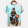 Unisex T-Shirts Cat Graphic T-Shirt 3D Animal Print Short Sleeve Tops Summer Tees Streetwear Oversized Loose Men's Clothing 6XL